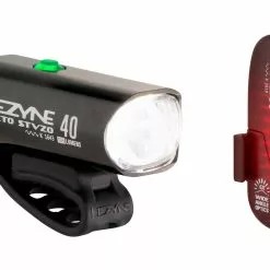 Lezyne Hecto 40 Frontlicht + Stick Rücklicht Beleuchtungsset Mit StVZO
