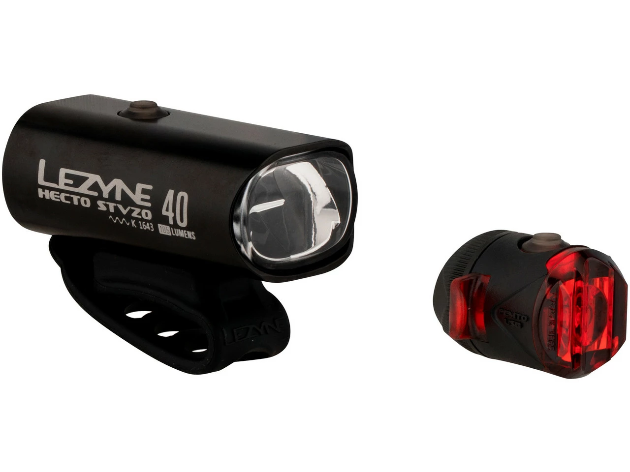 Lezyne Hecto Drive 40 Frontlicht + Femto Rücklicht Beleuchtungsset Mit StVZO 2 Lezyne Hecto Drive 40 Frontlicht + Femto Rücklicht Beleuchtungsset Mit StVZO – Bild 2