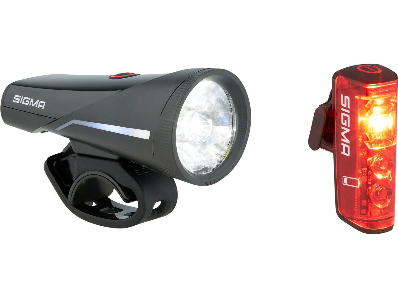 SIGMA Aura 100 Frontlicht + Blaze Link Rücklicht LED Set Mit StVZO 1 SIGMA Aura 100 Frontlicht + Blaze Link Rücklicht LED Set Mit StVZO